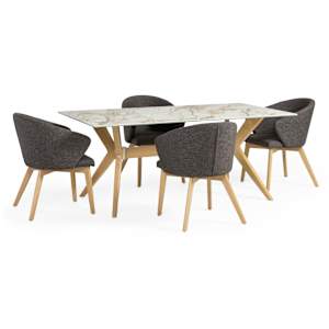 Downtown 5-Piece Dining Set - Upholstered Side Chairs