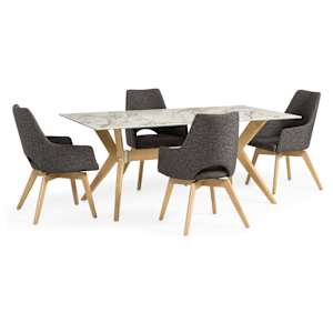Downtown 5-Piece Dining Set - Swivel Side Chairs