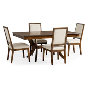 Core 5-Piece Trestle Dining Set - Wood Trim Side Chairs