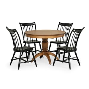 Edmonton 5-Piece Round Dining Set w/ Edmonton Black Side Chair
