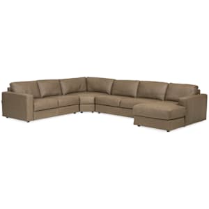 Rocco Leather 4-Piece Chaise Sectional (RAF)