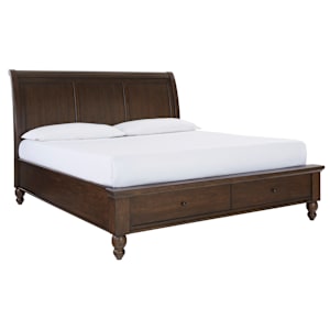 Cambridge King Sleigh Storage Bed - Classic Cherry