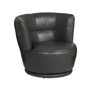 Toni Leather Swivel Chair - Magnet