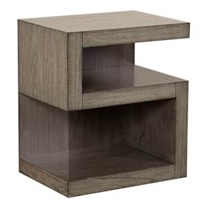 Modern Loft S-Shaped Nightstand - Greystone