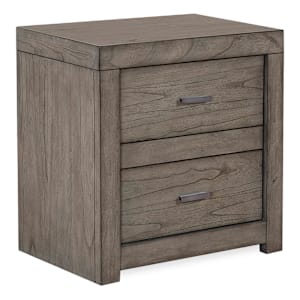 Modern Loft Two Drawer Nightstand with Power - Greystone