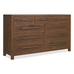 Driftwood Nine Drawer Dresser - Worn Saddle