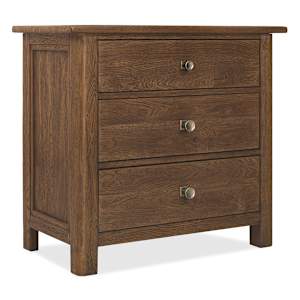 Driftwood 3 Drawer Nightstand- Worn Saddle
