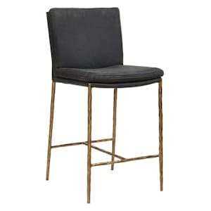 Ascend Gray Leather Counter Stool